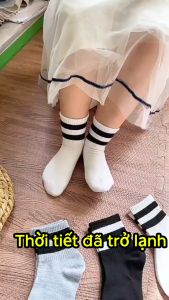 Tất vớ trắng trơn cho bé trai bé gái. Vớ trẻ em từ 4 đến 11 tuổi chất liệu cotton mềm mịn thoáng khí - Bubi Student