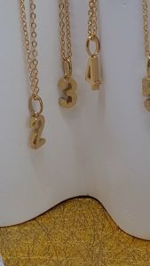 MNL ตัวเลขนำทางชีวิต สร้อยคอพร้อมจี้เลข 0-9 เลือกเลขได้ ทอง 18K ของขลังโชคลาภ เสริมดวงชะตา เครื่องประดับแฟชั่น สร้อยสายมู ความรัก งาน