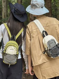 กระเป๋าคาดหน้าอกแบบมีซิปสำหรับผู้ชายและผู้หญิง กระเป๋าสะพายข้างแบบลำลองสำหรับเดินป่า วัสดุอื่นๆ ขนาดเล็ก น้ำหนักเบา ทนทานต่อการเปียก