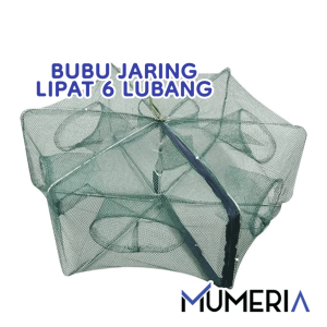 Bubu Perangkap Ikan Lipat 6 Lubang Jebakan Jaring Jala Udang Kepiting Sungai Danau Laut Alat Pancing Fish Trap Net