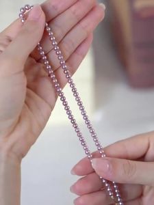 Freshwater Pearl Necklace 4-5mm Pink Round Lightweight Luxury