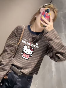 Áo Thun Dài Tay in Hình Hoạt Hình Dễ Thương Phong Cách Hàn Quốc Cho Nữ Mùa Thu 2025 Thường Ngày Thoải Mái Thoáng Khí Chống Thấm Mồ Hôi