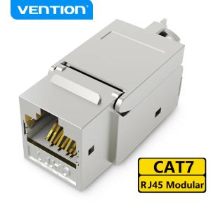 Vention Ekstender Jaringan 10Gbps RJ45 Konektor สำหรับ Cat7 Cat8อะแดปเตอร์ Kabel Cat6 Gigabit Betina Ke Betina 50U ชุบทอง