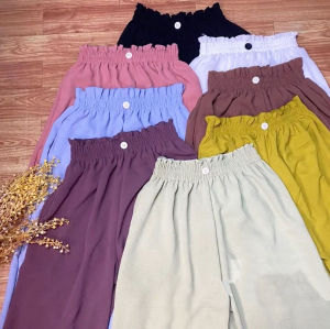 Celana Kulot Crinkle Button Variations Pinggang Curly