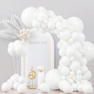 Bóng Bay Latex Trắng Mờ 5 Inch Gói Số Lượng Lớn - 20/50/100/200 Quả Dùng Trang Trí Nhà Cửa Sinh Nhật Đám Cưới Halloween - Hình Tròn