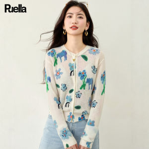 puella | Autumn Korean Style Cozy Flower Crewneck Long Sleeve Knitwear