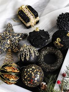 Christmas Ball Foam Ball Shopping Mall Store Christmas Tree Ornament Ball Christmas Tree Pendant Hairy Ball Decoration Tree-Top Star