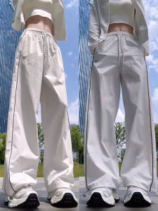 High Waist Loose Fit Ice Silk Quick Dry Summer Sport Pants Womens Wide Leg Casual Trousers Breathable Comfortable Running Pants