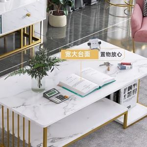 โต๊ะหน้าโซฟา ลายหินอ่อน โต๊ะกลางโซฟา โต๊ะรับแขก Sofa Table โต๊ะกาแฟ โต๊ะไม้ ทรงสี่เหลี่ยม สไตล์โมเดิร์น โต๊ะกลาง2ชั้น 🔹พร้อมส่ง🔹