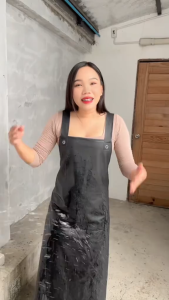 ผ้ากันเปื้อนหนังพีวีซี กันเปื้อนหนังพีวีซีคุณภาพสูง เนื้อผ้าอย่างดี กันน้ำ กันน้ำมัน