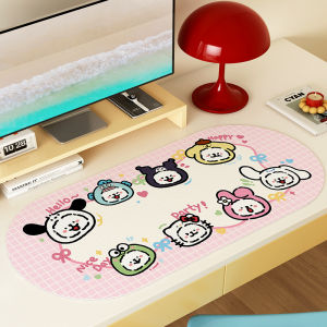 Dopamine Computer Mousepad Cute Cartoon Line Dog Learning Desk Cloth Table Surface Protection Pad Office Desk Fiber Material