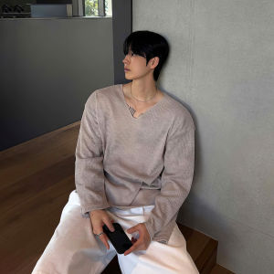 DAVID&ME | Breathable Sun Protection Mens V-Neck Long Sleeve T-shirt