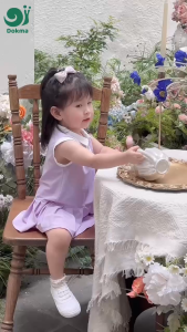 Váy Bé Gái/ Đầm bé gái sát nách cotton Dokma (6-36m) (DB2096 - DB2768 - DB3013)