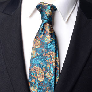 Romguest | Blue and White Ceramic Patterned Mens Necktie