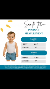 12 pcs Set Baby Clothes Sando Short 0-10 months or 6 pcs Terno
