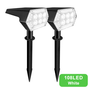 NEWSTYLE | 108 LED Outdoor Solar Lights Solar Spot Lights Landscape Spotlights 92 LED Adjustable Garden Decoraction Warm White Lamp IP65