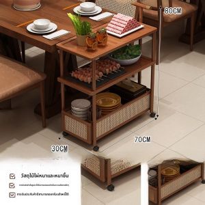 ชั้นวางของแบบเคลื่อนที่ ชั้นวางอาหารในครัว ชั้นวางอาหารแบบหลายชั้นสำหรับร้านอาหาร ชั้นวางของแบบลำลอง ชั้นวางของแบบลำลอง