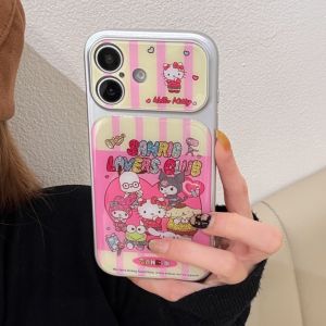Sanrio | Intelligent Camera Touch Button Sanrio Kuromi Hello Kitty Glitter Phone Case For iPhone 17 16 15 14 ProMax Lens Protective Cover