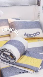 Set Chăn Ga Gối 4 Món Cao Cấp TENCEL MICRO Có CHĂN CHẦN BÔNG Tone Màu Sang Trọng - ADU79
