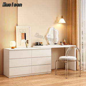 Musisen wooden dressing table bedroom makeup table Jadual pakaian Meja Solek vanity table with side cabinet 梳妆台