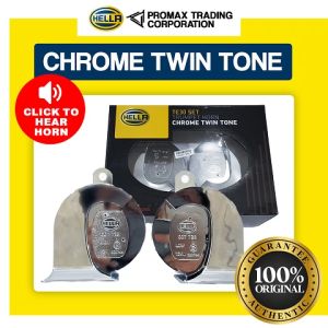 HELLA Car and Motorcycle Chrome Twin Tone Horn Set 12V - 100% Authentic / Original