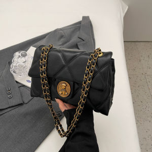 Retro Fashion Folded Underarm Womens Bag 2025 New Autumn Winter Small Square Grid Chain Bag Versatile Single Shoulder Bag
