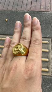 แหวนทองวินเทจ หน้าดาวหกแฉก สัมผัสทั้งหก พิ้นฐานของการหยั่งรู้ งานดีไม่ลอกไม่ดำ