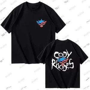 ใหม่มาถึงฤดูร้อน WWE Cody Rhodes พิมพ์ฝ้ายผู้ชายเสื้อแขนสั้น O-คอ Tees กีฬา Casual ขนาดใหญ่เด็ก/ผู้ใหญ่เสื้อ