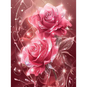 Jigsaw Puzzle 500 1000 1200 2000pcs Beautiful Pink Rose With Crystal Effect For Adults Stress Relief Puzzle Fun Present