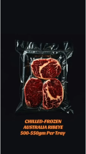 CHILLED - FROZEN AUSTRALIA BEEF RIBEYE 3PCS 500 - 550GM/TRAY