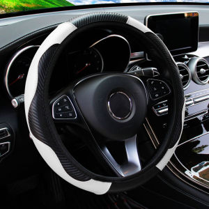 Vỏ Bọc Vô Lăng Xe Hơi Bằng Da Sợi Carbon PU 14.5-15 Inch Không Có Vòng Trong Phù Hợp Phổ Thông Dùng Để Trang Trí Xe Hơi