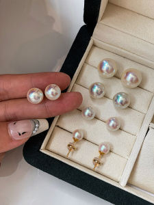 CAFFTI | Sterling Silver Pink Pearl Tengu Ear Stud Earrings