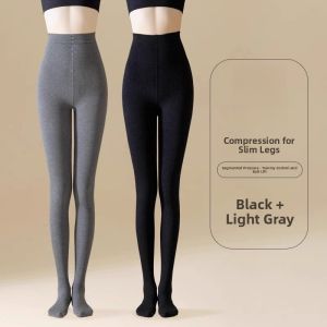 Miiow | Thickened Fleece High Waist Womens Pantyhose Cat Person Non-Drop Crotch Leggings Warm Pressure Slimming Autumn Winter Spring Tights
