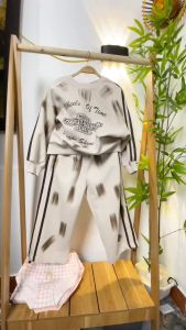 Bộ nỉ bé trai và bé gái cổ tròn 5-12 tuổi chữ MAPLET vải dày dặn dáng khỏe khoắn thời trang