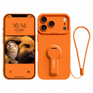 GGUU | Apple 17 Pro Max Phone Case Protection Sleeve New Air Stand Liquid Silicone Soft Wristband Strap
