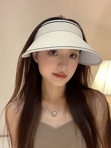 【 In Stock 】Womens Sun Protection Hat With Oversized Brim Small Face Empty Top Sun Protection Hat Cycling Hat Topi Skrin Matahari 防晒帽