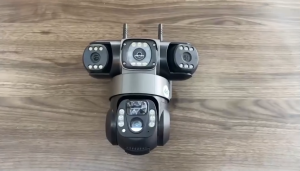 E-LIFE TECH V380 Kamera CCTV VTS28-G nirkabel 3 lensa kamera keamanan0 nirkabel 6MP hitam