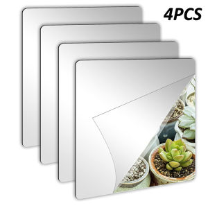 4/8/16Pcs Self-adhesive Acrylic Mirror Bathroom Shower Makeup Anti Fog Mirror Home DIY Decoration Tile Shaving Mirror Sticker