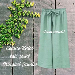CELANA PANJANG WANITA BAHAN CRINGKEL JUMBO WARNA COKSU BB 40-90KG HALUS LEMBUT DAN ADEM TERPOPULER  2025