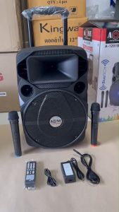 ตู้ลําโพงขยายเสียงเคลื่อนที่ A-ONE ตู้ลําโพง 12นิ้ว ลําโพง บลูทูธ ตู้ช่วยสอน ลําโพงล้อลาก ตู้ลําโพงกลางแจ้ง ฟรี ไมค์ลอย 2ตัว รุ่น A-1201BT (A)