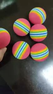 Mainan Bola Pelangi Kucing Anjing Bola Interaktif Elatis Rendah Pet Toy