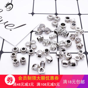 เครื่องประดับ DIY ทำมือ เงินฮิมาลัย ลูกปัดกลม ลูกปัดหลวม แผ่นรอง สร้อยข้อมือ ลูกปัดพระพุทธเจ้า ลูกปัดเชือก เครื่องประดับเงินย้อนยุค