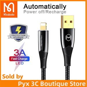 อัปเกรดการป้องกัน Mcdodo จะปิดเครื่องโดยอัตโนมัติสาย USB ชาร์จ3A สำหรับ Lightning Iphone 12 13 14 Pro Max Iphone 11 Pro Max XS XR X 8ไอแพดไอพอดชาร์จเร็ว IOS 14