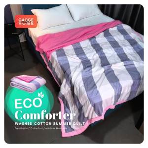 Eco-Friendly Quilted Cotton Comforter - Breathable Machine Washable Non-Stuffy Bedding Gaoge KIVIK