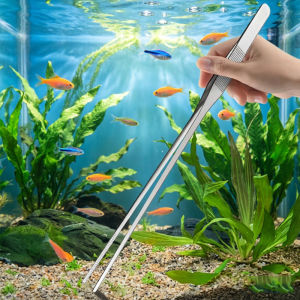 Aquarium Stainless Steel Tweezers Straight Curved Water Grass Aquatic Plants Clip Pliers Long Tweezers Fish Tank Cleaner Tools