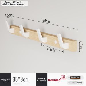 Non-drilling Installation Walnut Wood Coat Hanger Hooks
