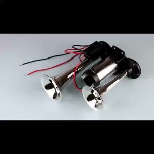 Super Loud 600DB Dual Trumpet Train Horns for Trucks 12V Stainless Steel Electric High Decibel Chrome Finished Car Speaker with