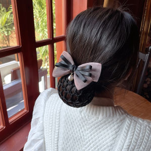 New Style Nurse Hair Net Womens Professional Headwear Air Stewardess Bow Knot Hair Clip Bank Postal Work Fine Net