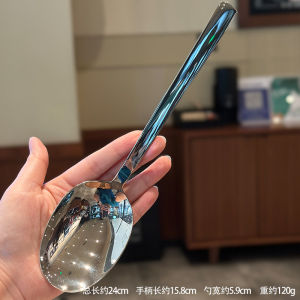 Large Long Handle Stainless Steel 1810 Public Spoon for Restaurant Dining Serving Soup And Food in Home Use Utility Spoon
