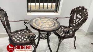 Bàn Ghế Ban Công Mặt Đá D60-GTCĐ (BANGHE) Bàn Ghế Cafe Ban Công